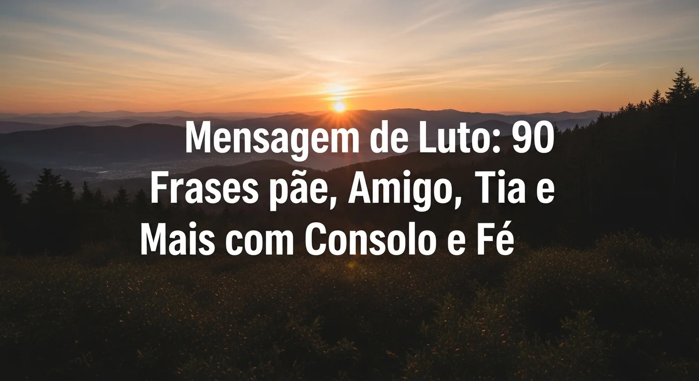 create a feature image of the article and use this text on the image Mensagem de Luto 90 Frases para Mãe, Amigo, Tia e Mais com Consolo e Fé title is in the portuguese language make sure to use it in portuguese language not in english language