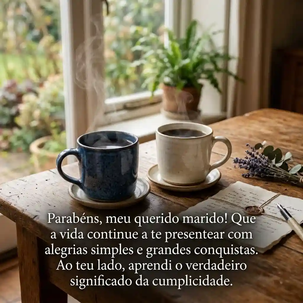 Mensagem de feliz aniversário para o marido com imagem